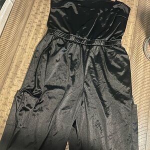 Elegant Black Strapless Jumpsuit